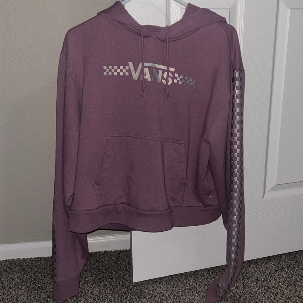 Vans Checkerboard Logo Hoodie in Dusty Mauve
